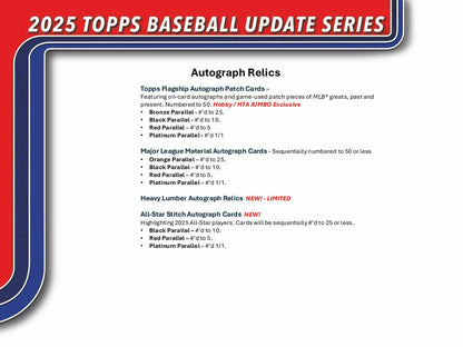 2025 Topps Update Series Baseball Hobby Box | Columbia Sports Cards - Columbia Hobby - Sports Card Boxes - Toploaders - Card Savers