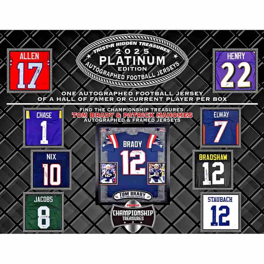 2025 TRISTAR Hidden Treasures Autographed Football Jersey Platinum Edition Box | Columbia Sports Cards - Columbia Hobby - Sports Card Boxes - Toploaders - Card Savers