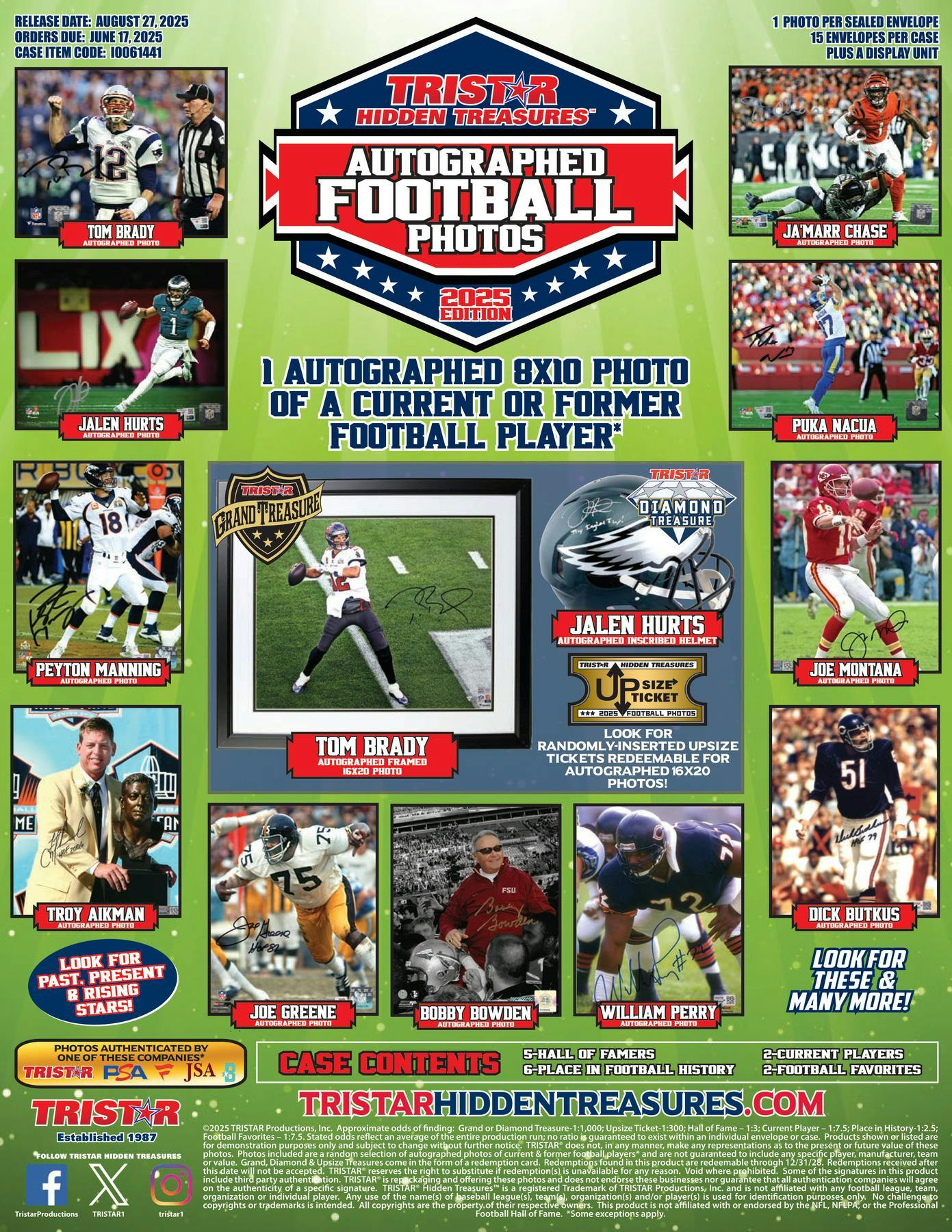 2025 TriStar Hidden Treasures Autographed Football Photos Hobby Box | Columbia Sports Cards - Columbia Hobby - Sports Card Boxes - Toploaders - Card Savers