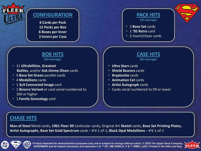 2025 Upper Deck Fleer Ultra Superman Hobby Box - Columbia Hobby - Sports Card Boxes - Toploaders - Card Savers