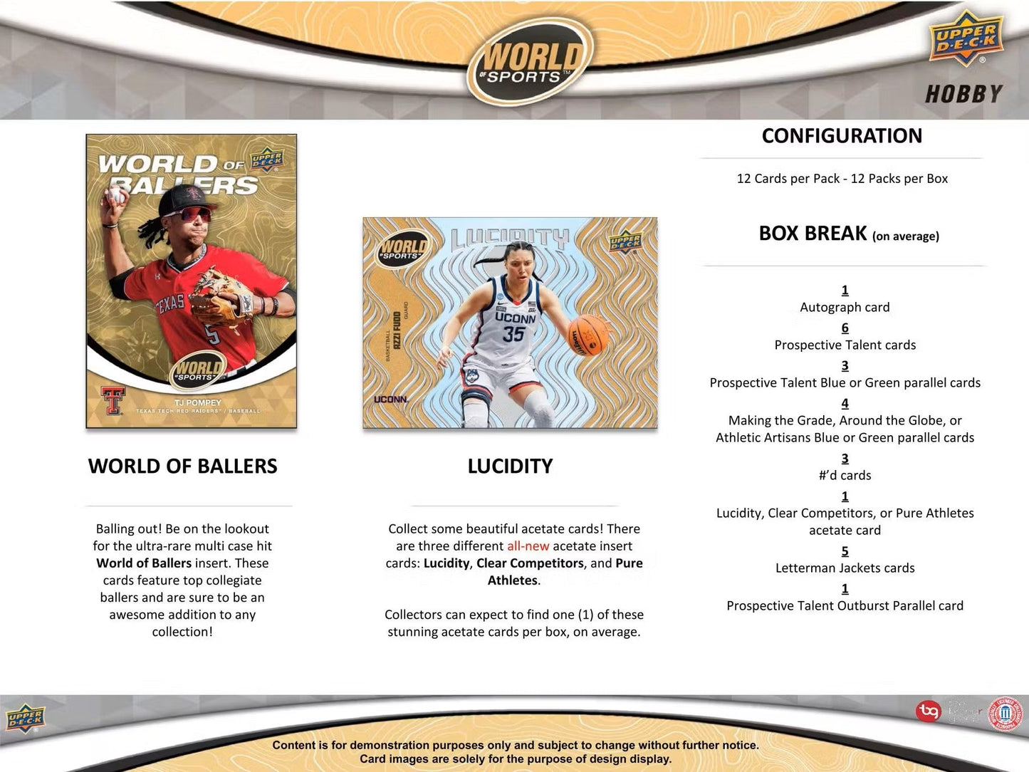 2025 Upper Deck World of Sports Volume 1 Multisport Hobby Box | Columbia Sports Cards - Columbia Hobby - Sports Card Boxes - Toploaders - Card Savers