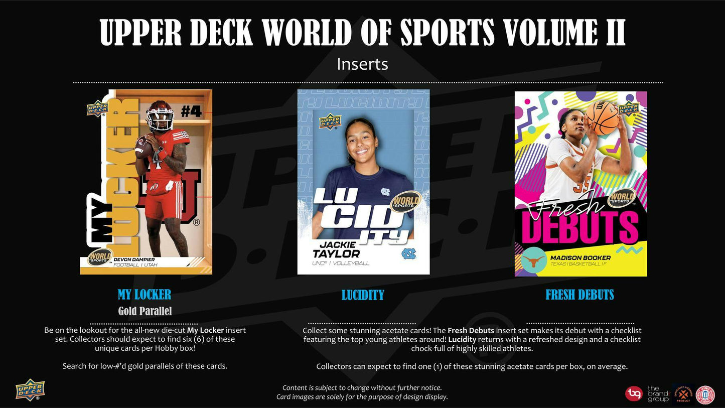 2025 Upper Deck World of Sports Volume 2 Multisport Hobby Box - Columbia Hobby - Sports Card Boxes - Toploaders - Card Savers
