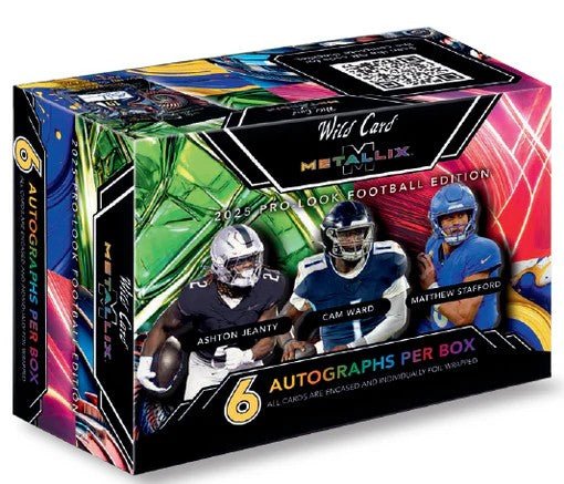 2025 Wild Card Metallix Pro-Look Football Hobby Box - Front View
Encased Autograph Cards - 2025 Wild Card Metallix Pro-Look Football
2025 Wild Card Metallix Football - Mahomes Auto SSP Case Hit