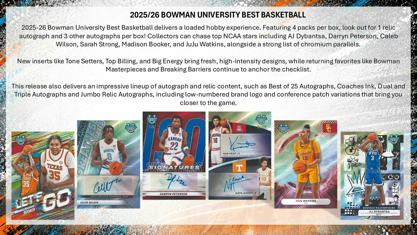 2025/26 Bowman University Best Basketball Hobby Box | Columbia Sports Cards - Columbia Hobby - Sports Card Boxes - Toploaders - Card Savers