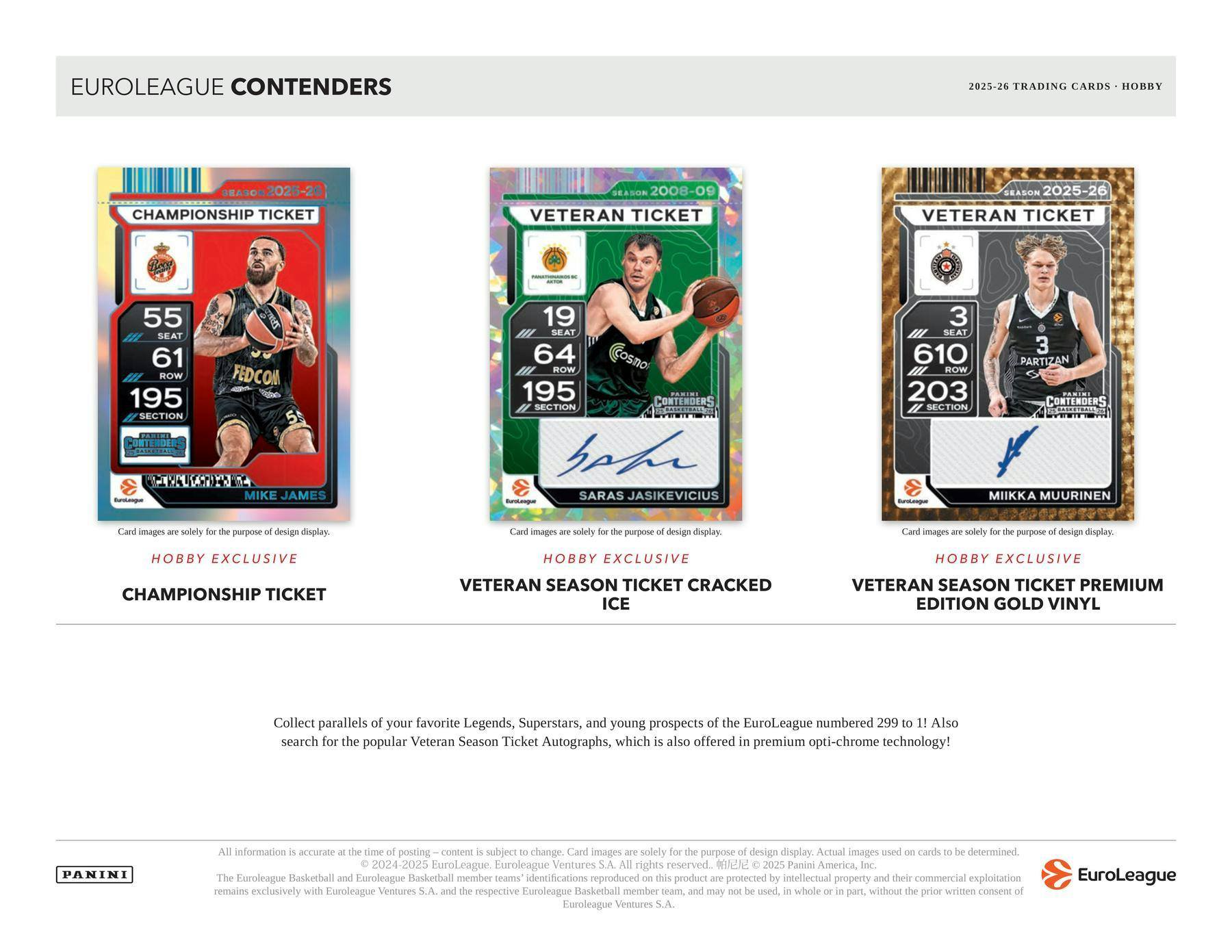 2025/26 Panini Contenders EuroLeague Basketball Hobby Box | Columbia Sports Cards - Columbia Hobby - Sports Card Boxes - Toploaders - Card Savers