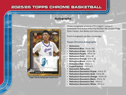 2025/26 Topps Chrome Basketball Breaker Delight Box | Columbia Sports Cards - Columbia Hobby - Sports Card Boxes - Toploaders - Card Savers