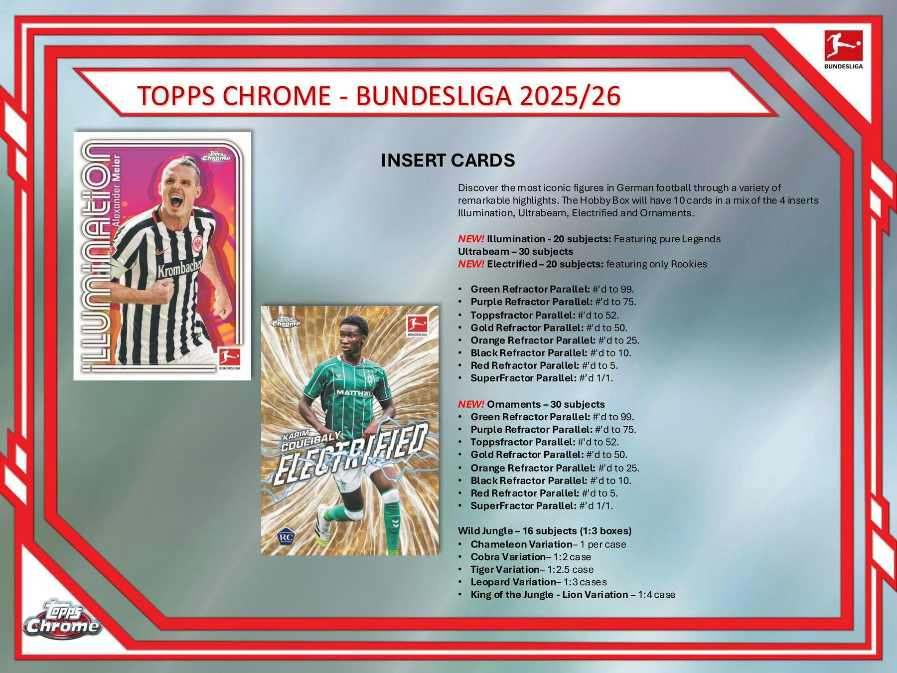 2025/26 Topps Chrome Bundesliga Soccer Hobby Box | Columbia Sports Cards - Columbia Hobby - Sports Card Boxes - Toploaders - Card Savers