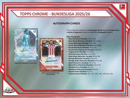 2025/26 Topps Chrome Bundesliga Soccer Hobby Box | Columbia Sports Cards - Columbia Hobby - Sports Card Boxes - Toploaders - Card Savers