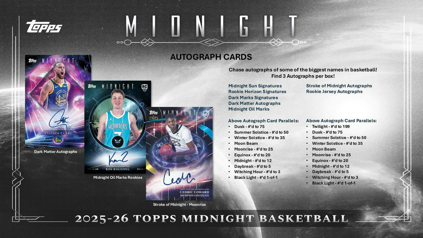 2025/26 Topps Midnight Basketball Hobby Box | Columbia Sports Cards - Columbia Hobby - Sports Card Boxes - Toploaders - Card Savers