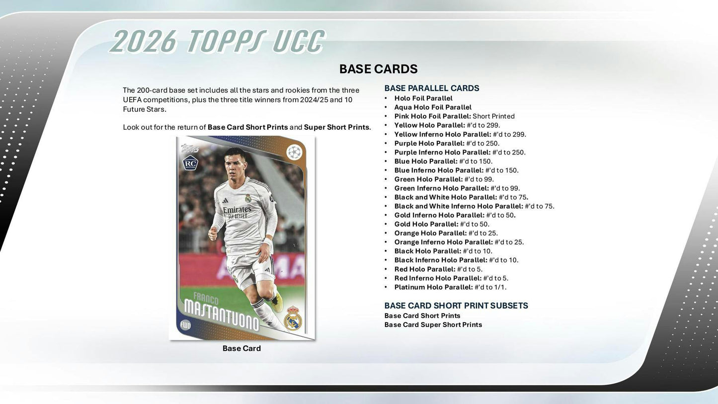 2025/26 Topps UEFA Club Competitions Soccer 7 - Pack Blaster Box | Columbia Sports Cards - Columbia Hobby - Sports Card Boxes - Toploaders - Card Savers