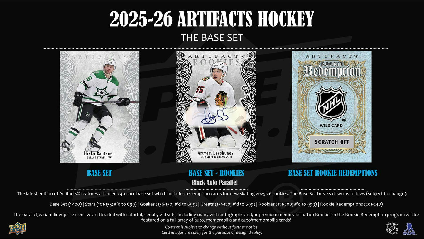 2025/26 Upper Deck Artifacts Hockey Hobby Box - Columbia Hobby - Sports Card Boxes - Toploaders - Card Savers