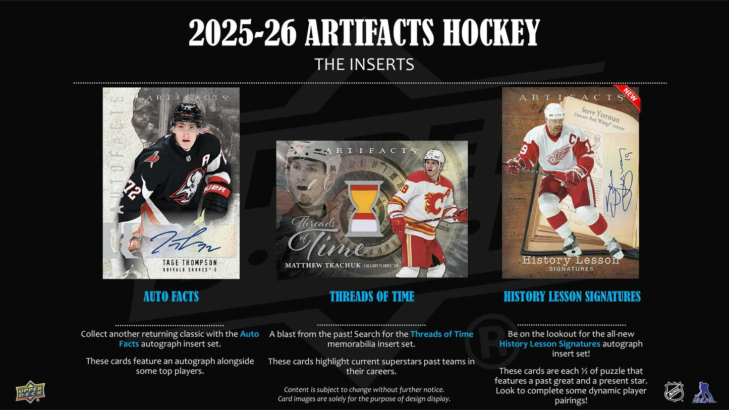 2025/26 Upper Deck Artifacts Hockey Hobby Box - Columbia Hobby - Sports Card Boxes - Toploaders - Card Savers