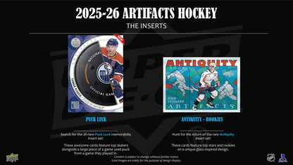 2025/26 Upper Deck Artifacts Hockey Hobby Box - Columbia Hobby - Sports Card Boxes - Toploaders - Card Savers
