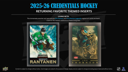 2025/26 Upper Deck Credentials Hockey Hobby Box - Columbia Hobby - Sports Card Boxes - Toploaders - Card Savers