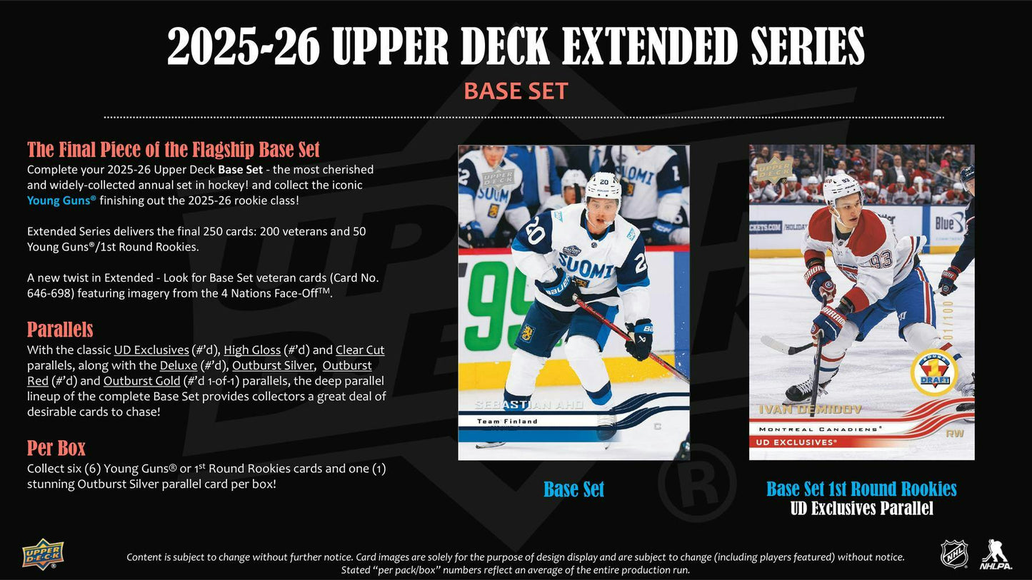 2025/26 Upper Deck Extended Series Hockey Hobby Box - Columbia Sports Cards