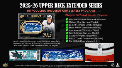 2025/26 Upper Deck Extended Series Hockey Hobby Box - Columbia Sports Cards