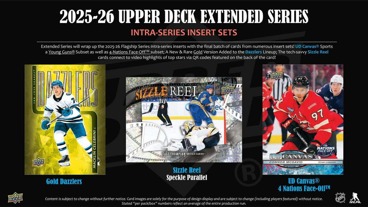 2025/26 Upper Deck Extended Series Hockey Hobby Box - Columbia Sports Cards