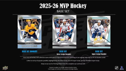2025/26 Upper Deck MVP Hockey Hobby Box - Columbia Hobby - Sports Card Boxes - Toploaders - Card Savers