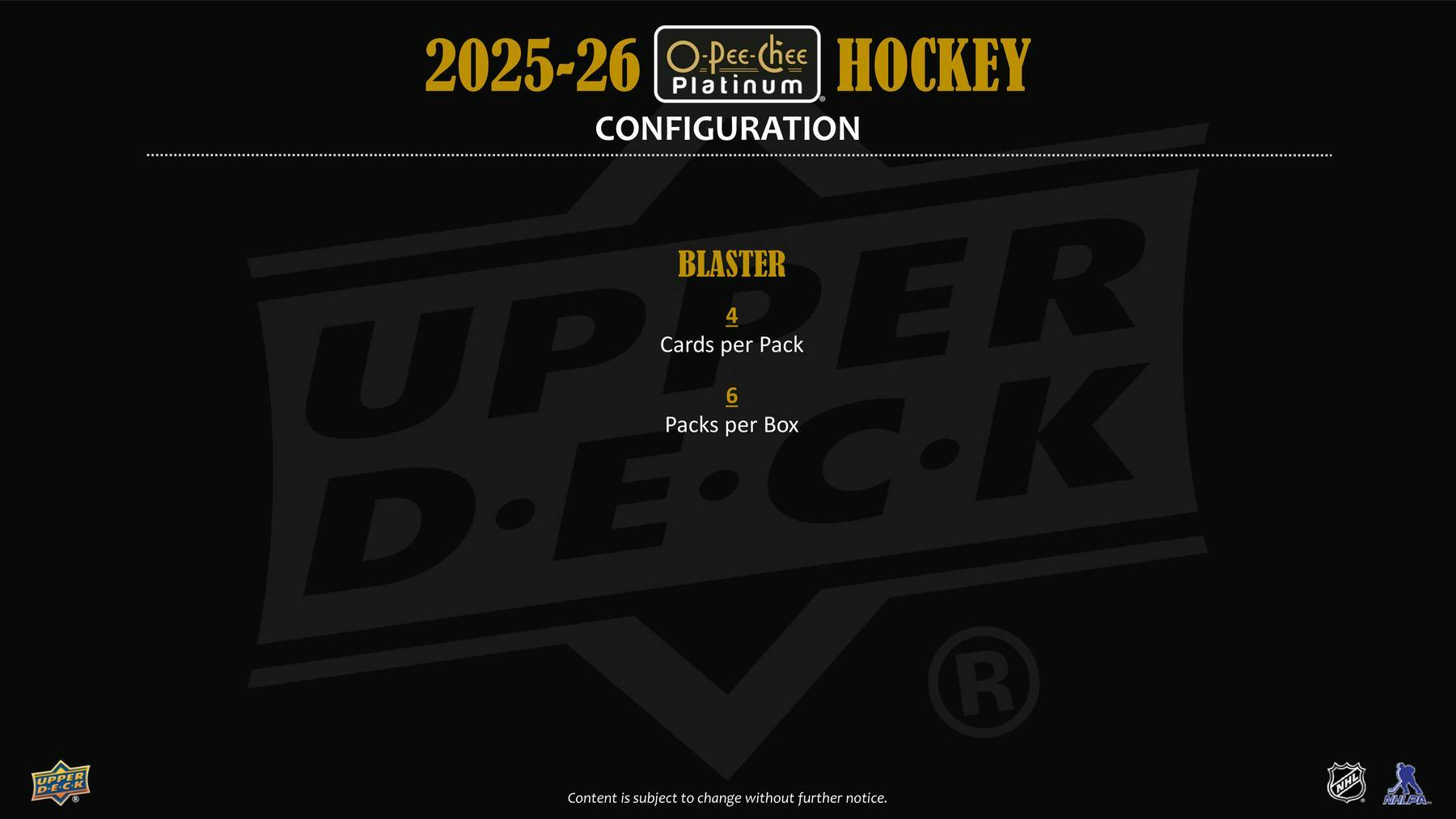 2025/26 Upper Deck O - Pee - Chee Platinum Hockey Blaster Box - Columbia Sports Cards