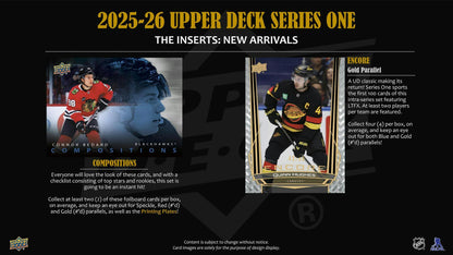 2025/26 Upper Deck Series 1 Hockey Hobby Box - Columbia Hobby - Sports Card Boxes - Toploaders - Card Savers