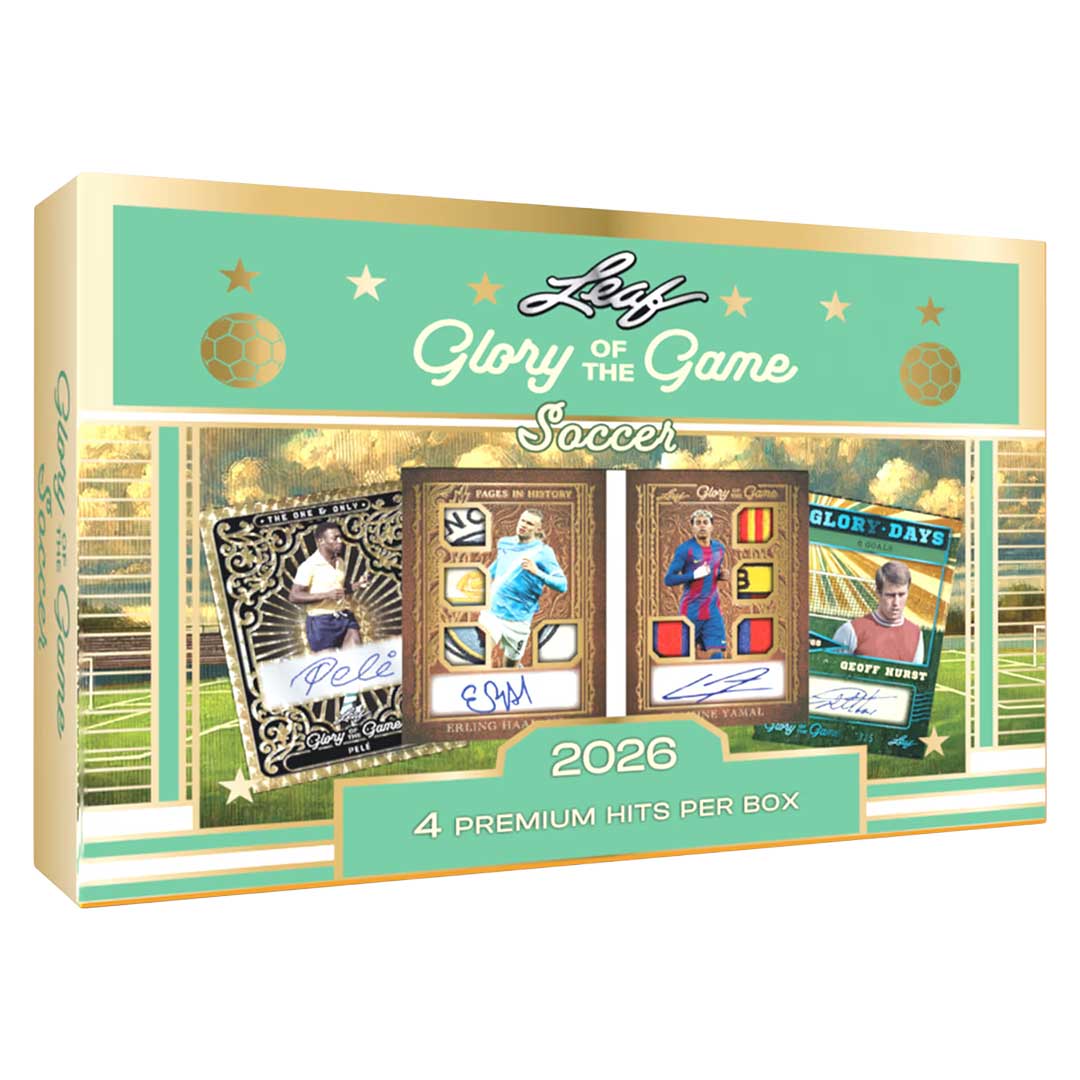 2026 Leaf Glory of the Game Soccer Hobby Box
Leaf Glory of the Game Soccer Match Ball signature card
Leaf Glory of the Game Soccer booklet card
Leaf Glory of the Game Soccer Yellow Card autograph
