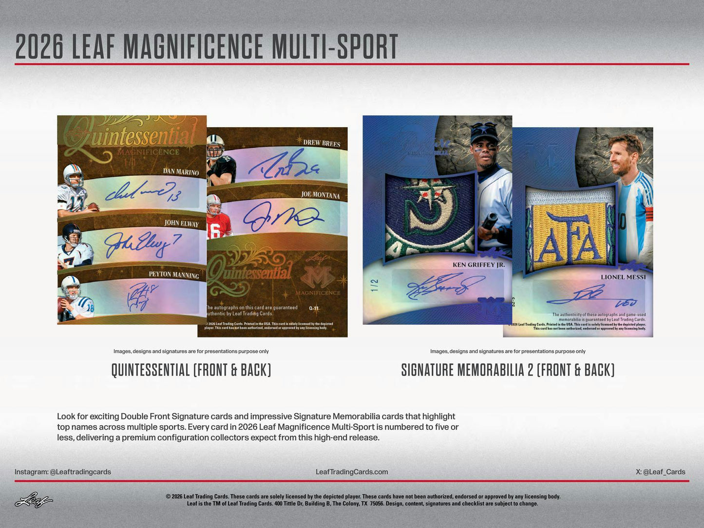 2026 Leaf Magnificence Multi - Sport Hobby Box | Columbia Sports Cards - Columbia Hobby - Sports Card Boxes - Toploaders - Card Savers