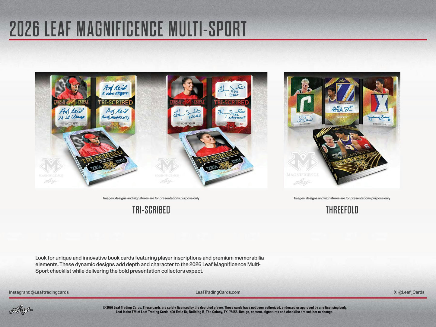 2026 Leaf Magnificence Multi - Sport Hobby Box | Columbia Sports Cards - Columbia Hobby - Sports Card Boxes - Toploaders - Card Savers
