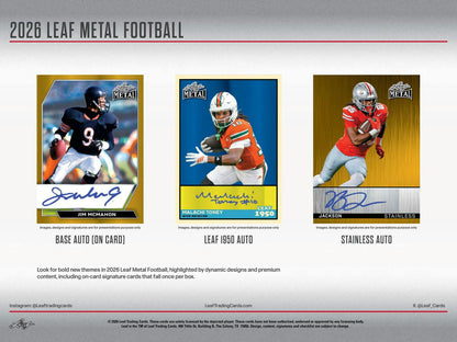 2026 Leaf Metal Football Hobby Box | Columbia Sports Cards - Columbia Hobby - Sports Card Boxes - Toploaders - Card Savers