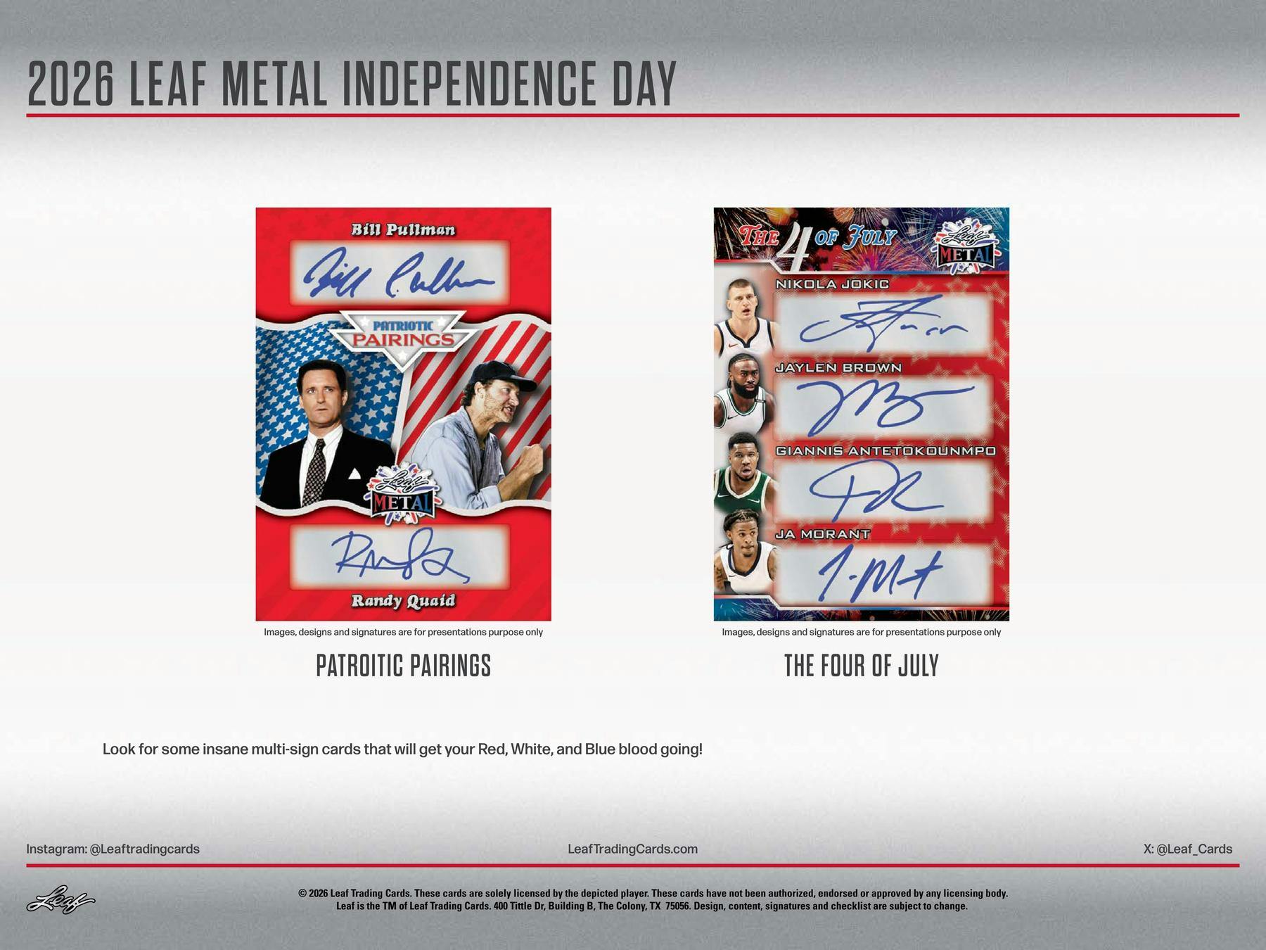 2026 Leaf Metal Independence Day Founding Fathers Box | Columbia Sports Cards - Columbia Sports Cards