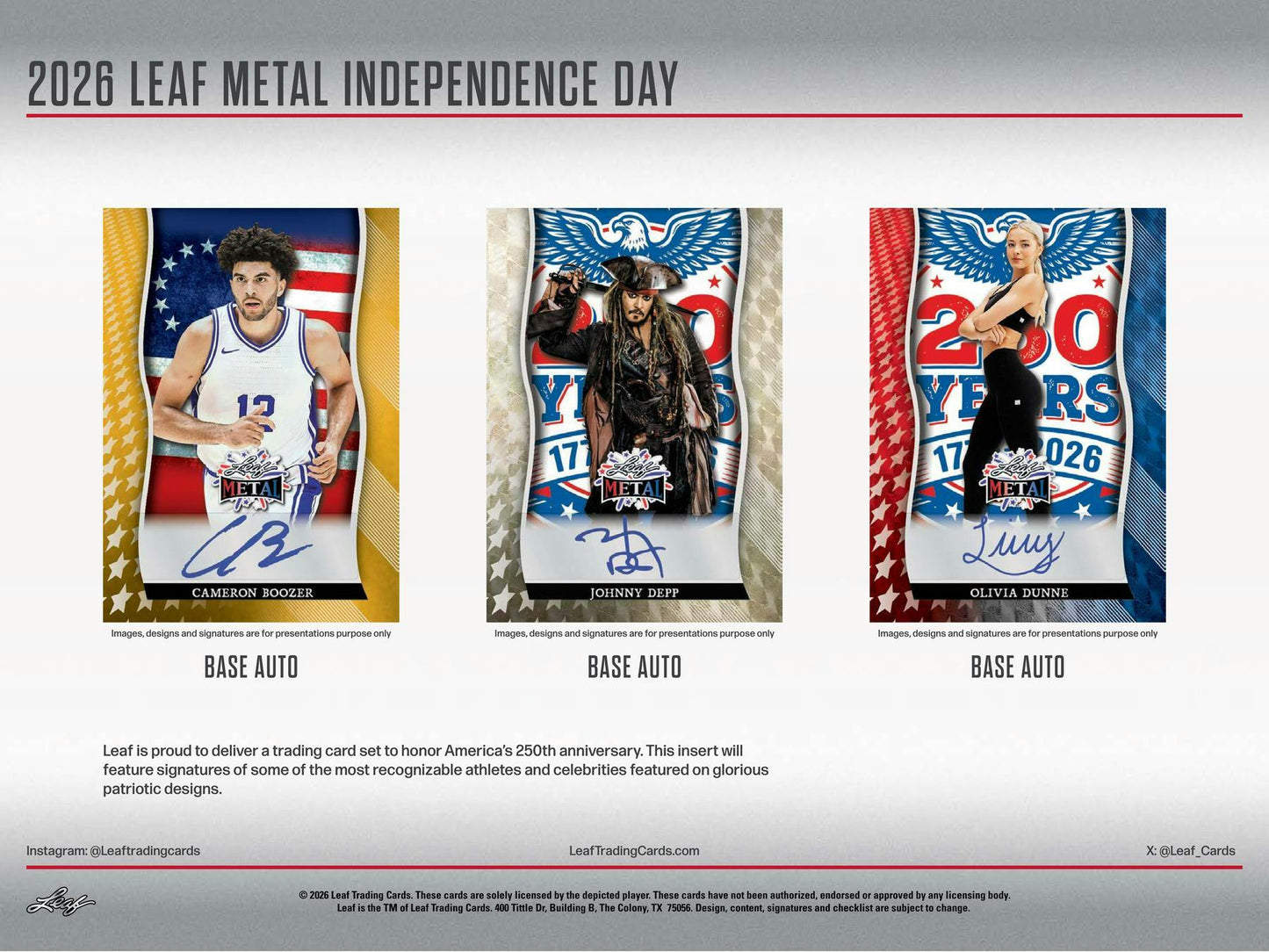 2026 Leaf Metal Independence Day Founding Fathers Box | Columbia Sports Cards - Columbia Sports Cards