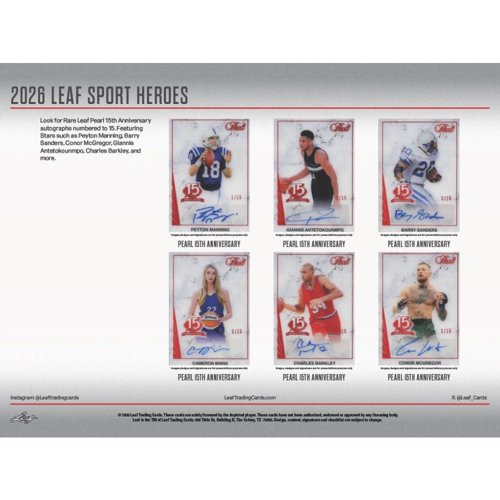 2026 Leaf Metal Sport Heroes Hobby Box | Columbia Sports Cards - Columbia Hobby - Sports Card Boxes - Toploaders - Card Savers