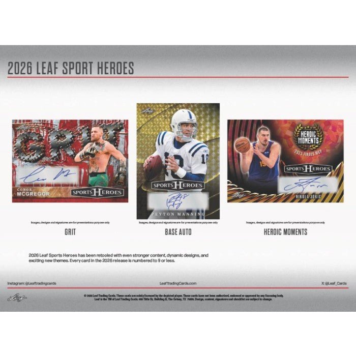 2026 Leaf Metal Sport Heroes Hobby Box | Columbia Sports Cards - Columbia Hobby - Sports Card Boxes - Toploaders - Card Savers