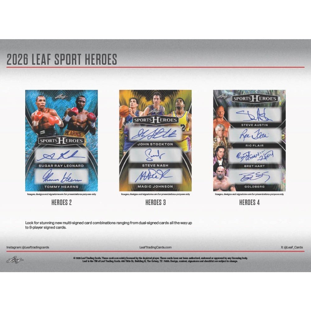 2026 Leaf Metal Sport Heroes Hobby Box | Columbia Sports Cards - Columbia Hobby - Sports Card Boxes - Toploaders - Card Savers