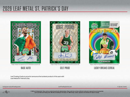 2026 Leaf Metal St. Patrick's Day Hobby Box | Columbia Sports Cards - Columbia Hobby - Sports Card Boxes - Toploaders - Card Savers