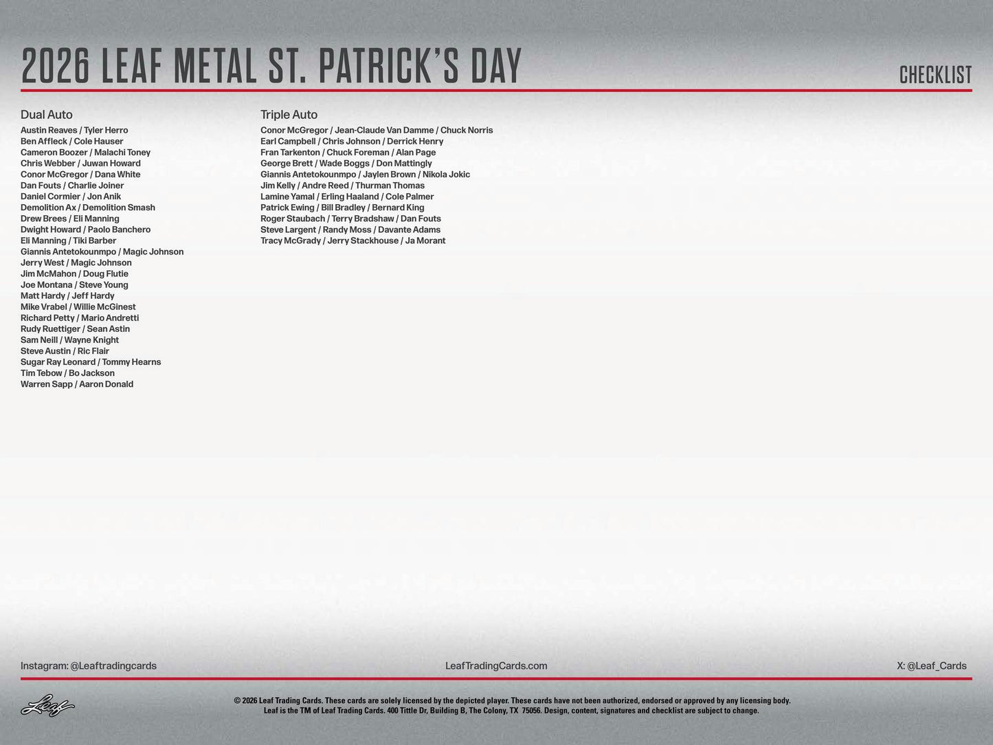 2026 Leaf Metal St. Patrick's Day Hobby Box | Columbia Sports Cards - Columbia Hobby - Sports Card Boxes - Toploaders - Card Savers