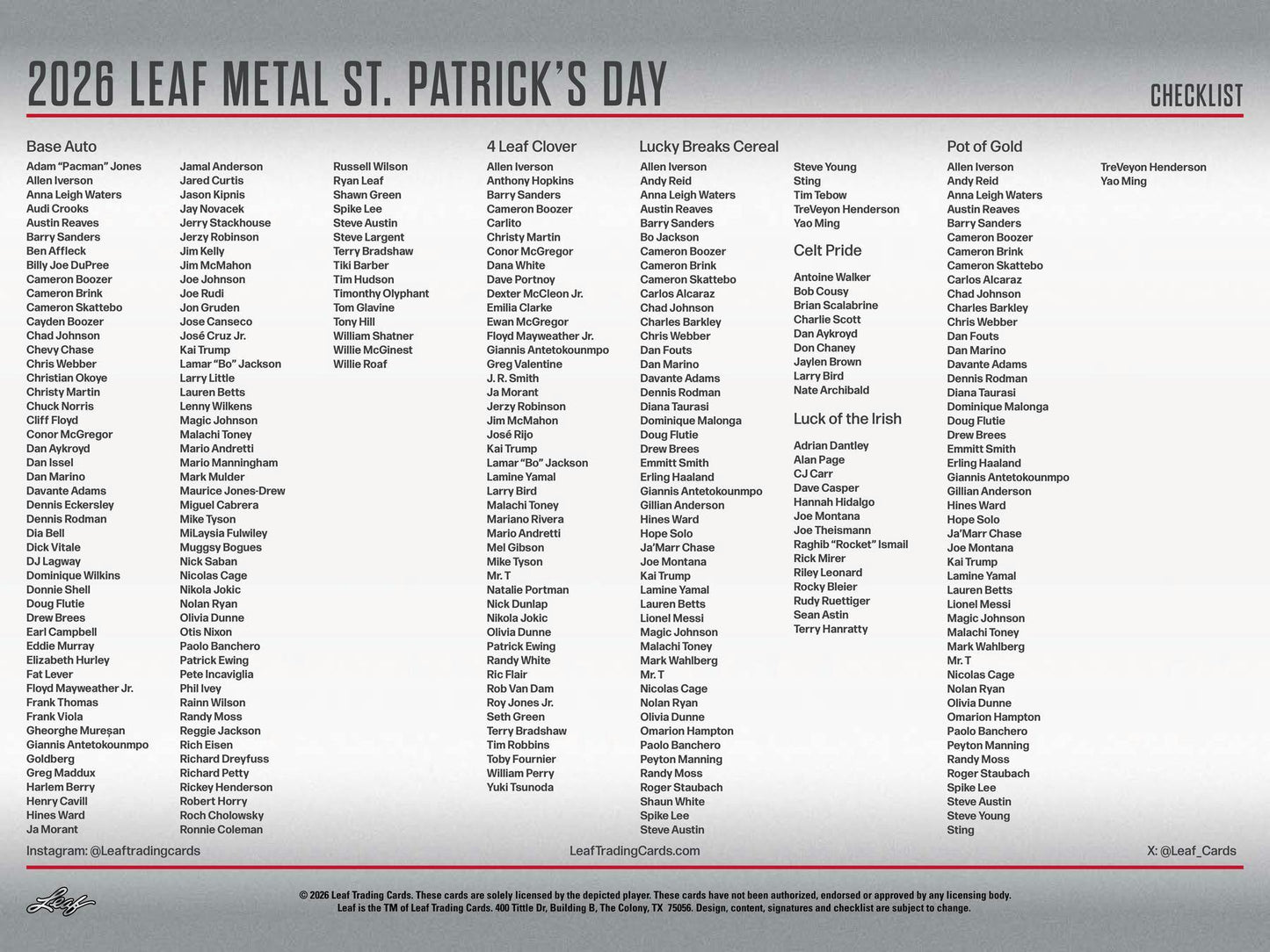 2026 Leaf Metal St. Patrick's Day Hobby Box | Columbia Sports Cards - Columbia Hobby - Sports Card Boxes - Toploaders - Card Savers