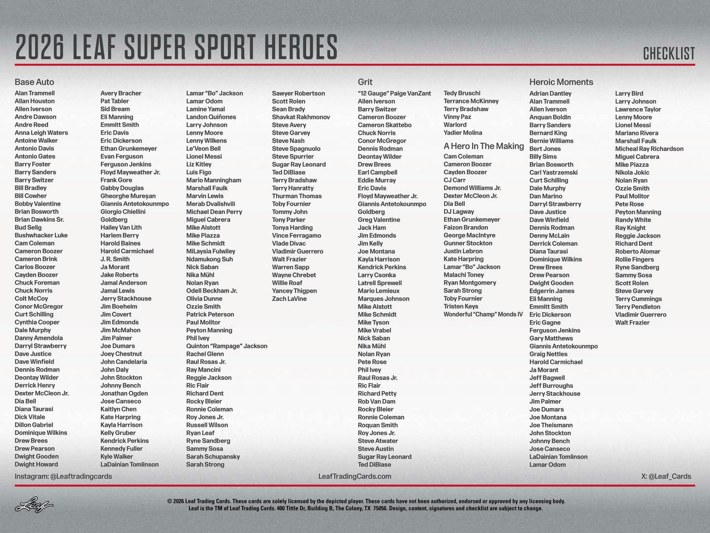 2026 Leaf Metal Super Sport Heroes Box | Columbia Sports Cards - Columbia Hobby - Sports Card Boxes - Toploaders - Card Savers