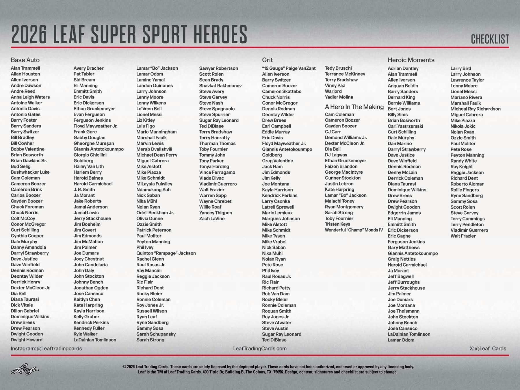 2026 Leaf Metal Super Sport Heroes Box | Columbia Sports Cards - Columbia Hobby - Sports Card Boxes - Toploaders - Card Savers