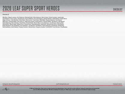 2026 Leaf Metal Super Sport Heroes Box | Columbia Sports Cards - Columbia Hobby - Sports Card Boxes - Toploaders - Card Savers