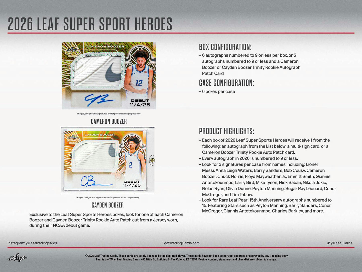 2026 Leaf Metal Super Sport Heroes Box | Columbia Sports Cards - Columbia Hobby - Sports Card Boxes - Toploaders - Card Savers