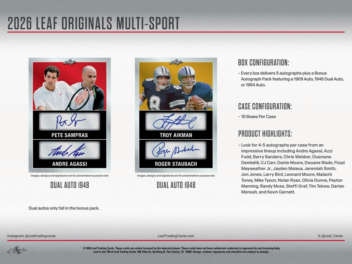 2026 Leaf Originals Multisport Hobby Box sell sheet 5