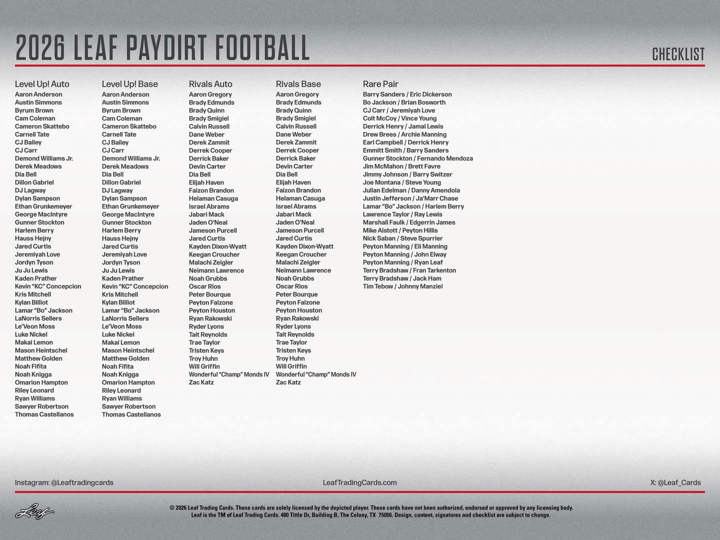 2026 Leaf Paydirt Football Hobby Box | Columbia Sports Cards - Columbia Hobby - Sports Card Boxes - Toploaders - Card Savers