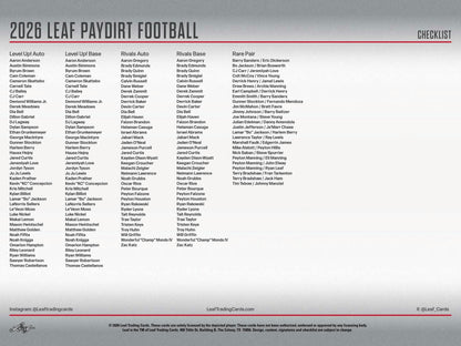 2026 Leaf Paydirt Football Hobby Box | Columbia Sports Cards - Columbia Hobby - Sports Card Boxes - Toploaders - Card Savers