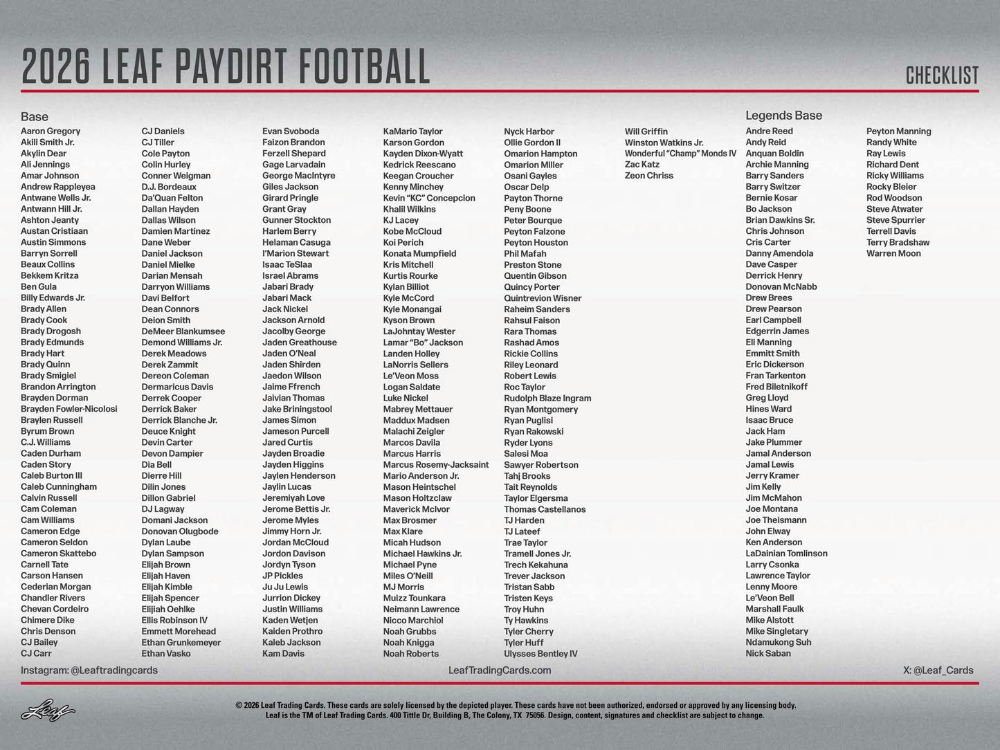 2026 Leaf Paydirt Football Hobby Box | Columbia Sports Cards - Columbia Hobby - Sports Card Boxes - Toploaders - Card Savers