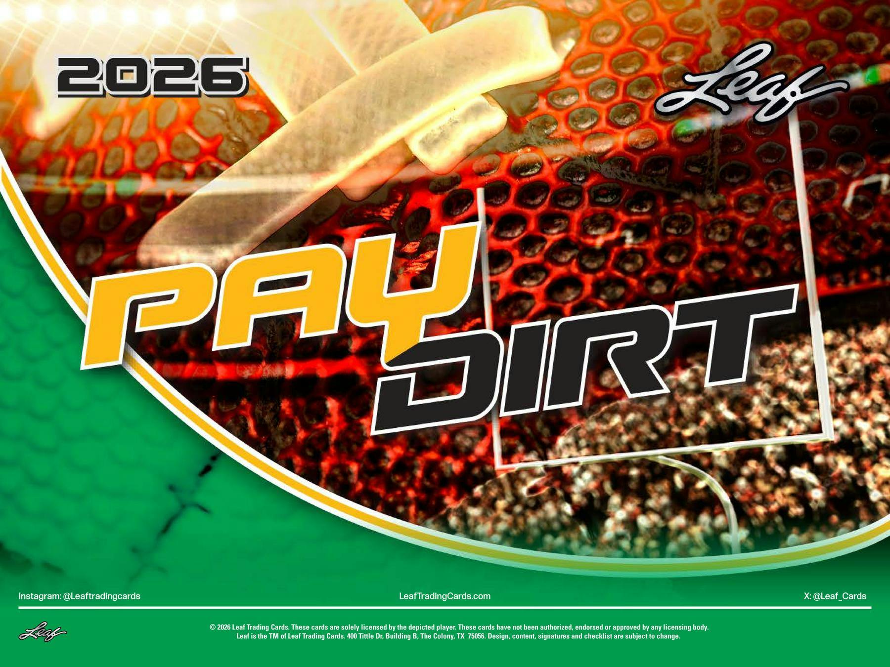 2026 Leaf Paydirt Football Hobby Box | Columbia Sports Cards - Columbia Hobby - Sports Card Boxes - Toploaders - Card Savers