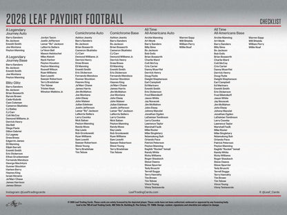 2026 Leaf Paydirt Football Hobby Box | Columbia Sports Cards - Columbia Hobby - Sports Card Boxes - Toploaders - Card Savers