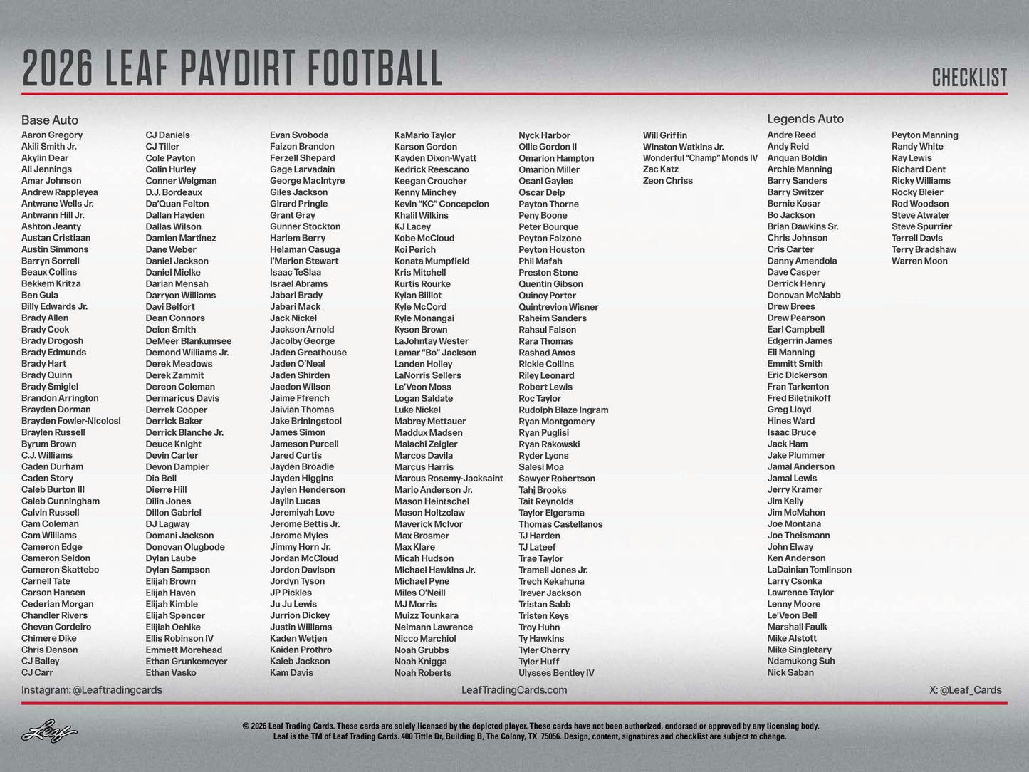 2026 Leaf Paydirt Football Hobby Box | Columbia Sports Cards - Columbia Hobby - Sports Card Boxes - Toploaders - Card Savers