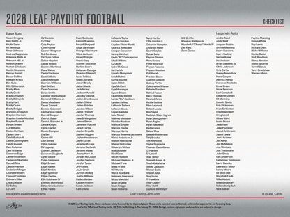 2026 Leaf Paydirt Football Hobby Box | Columbia Sports Cards - Columbia Hobby - Sports Card Boxes - Toploaders - Card Savers