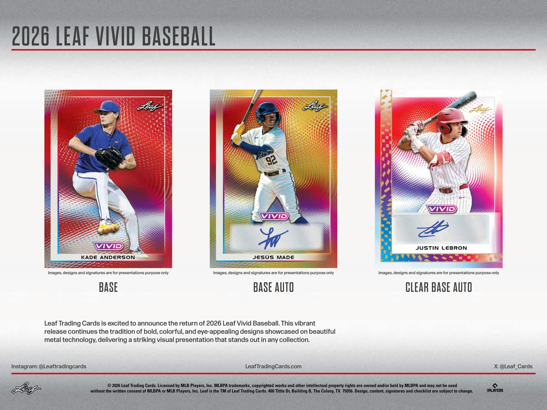 2026 Leaf Vivid Baseball Hobby Box | Columbia Sports Cards - Columbia Sports Cards