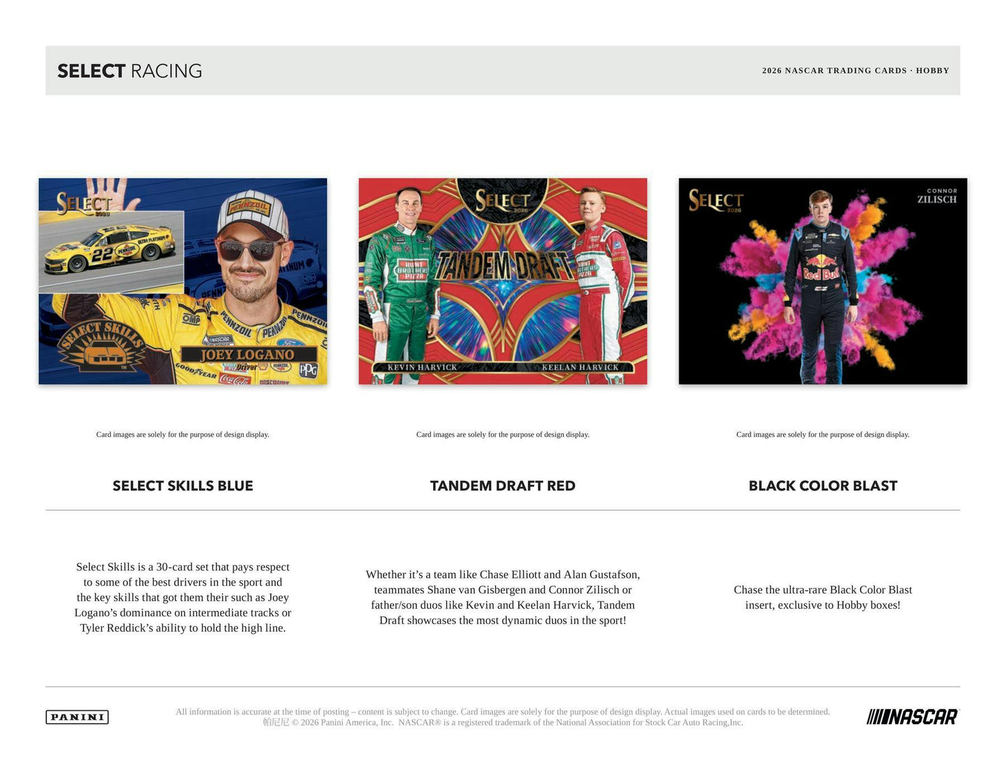 2026 Panini Select NASCAR Racing Hobby Box | Columbia Sports Cards - Columbia Sports Cards